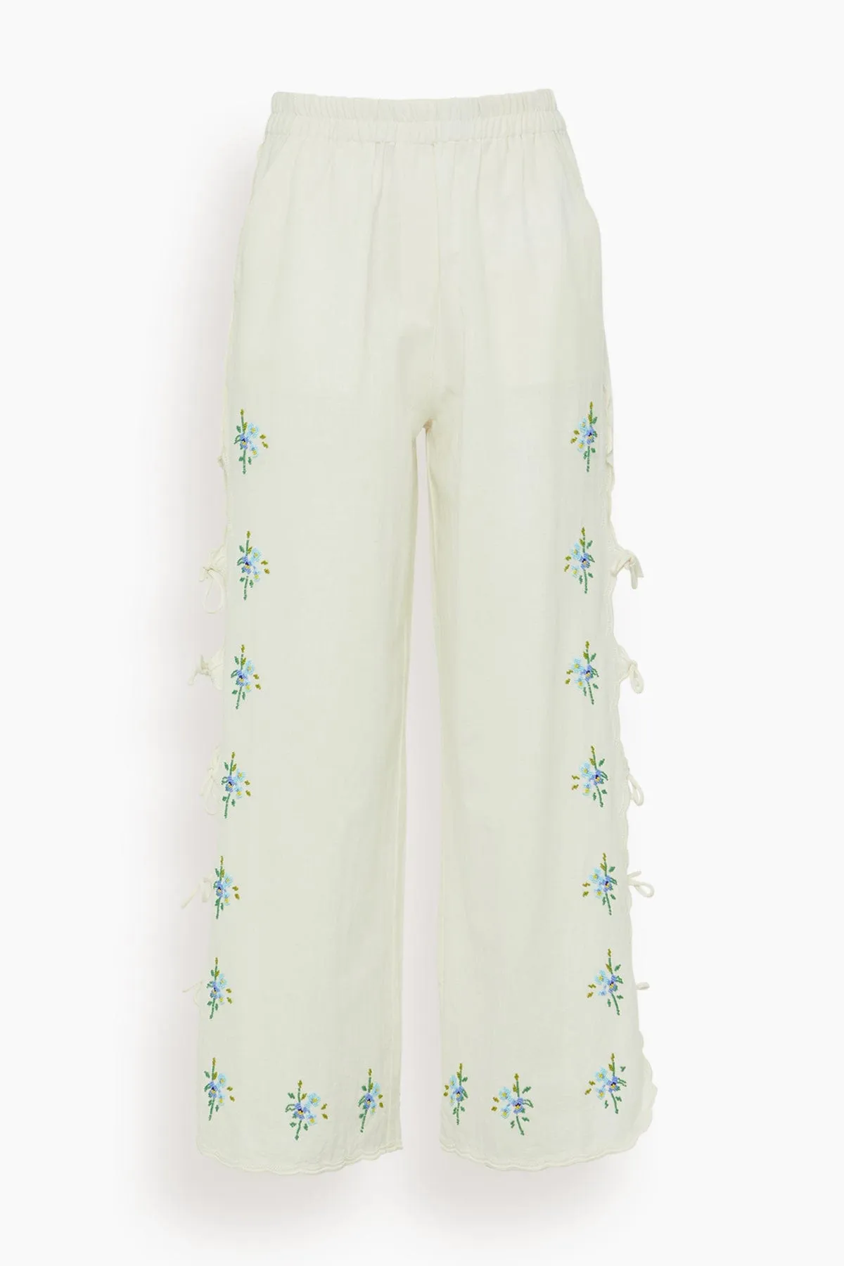 Tania Beaded Pants in White