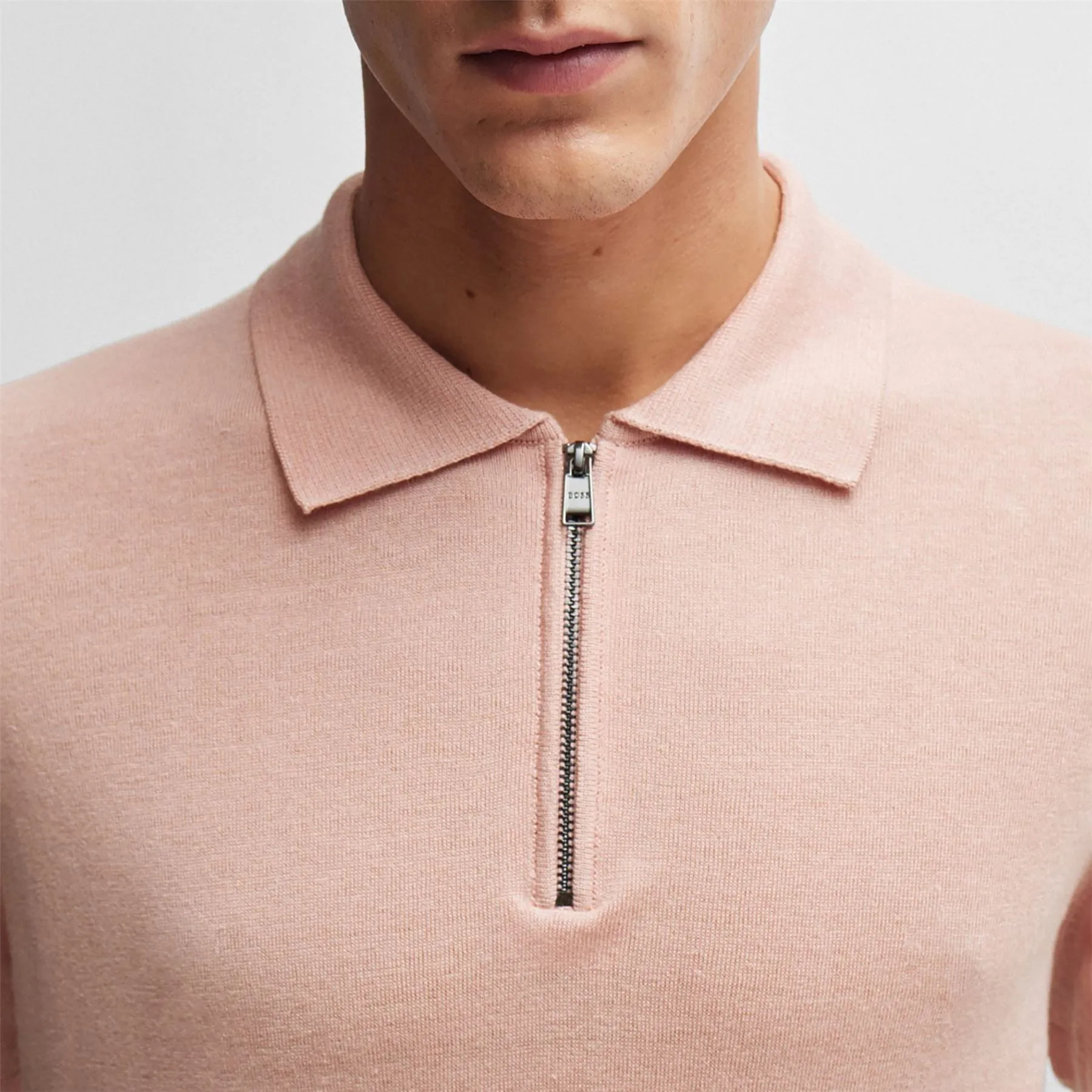 Trieste Regular Fit Linen Polo Open Pink - SU24