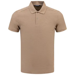 Troy Slim Fit Cotton Pique Polo Batik Khaki Grey Melange - SS24