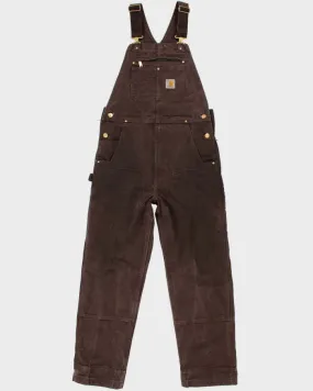 Vintage Carhartt Double Knee Brown Workwear Dungarees - W36 L31