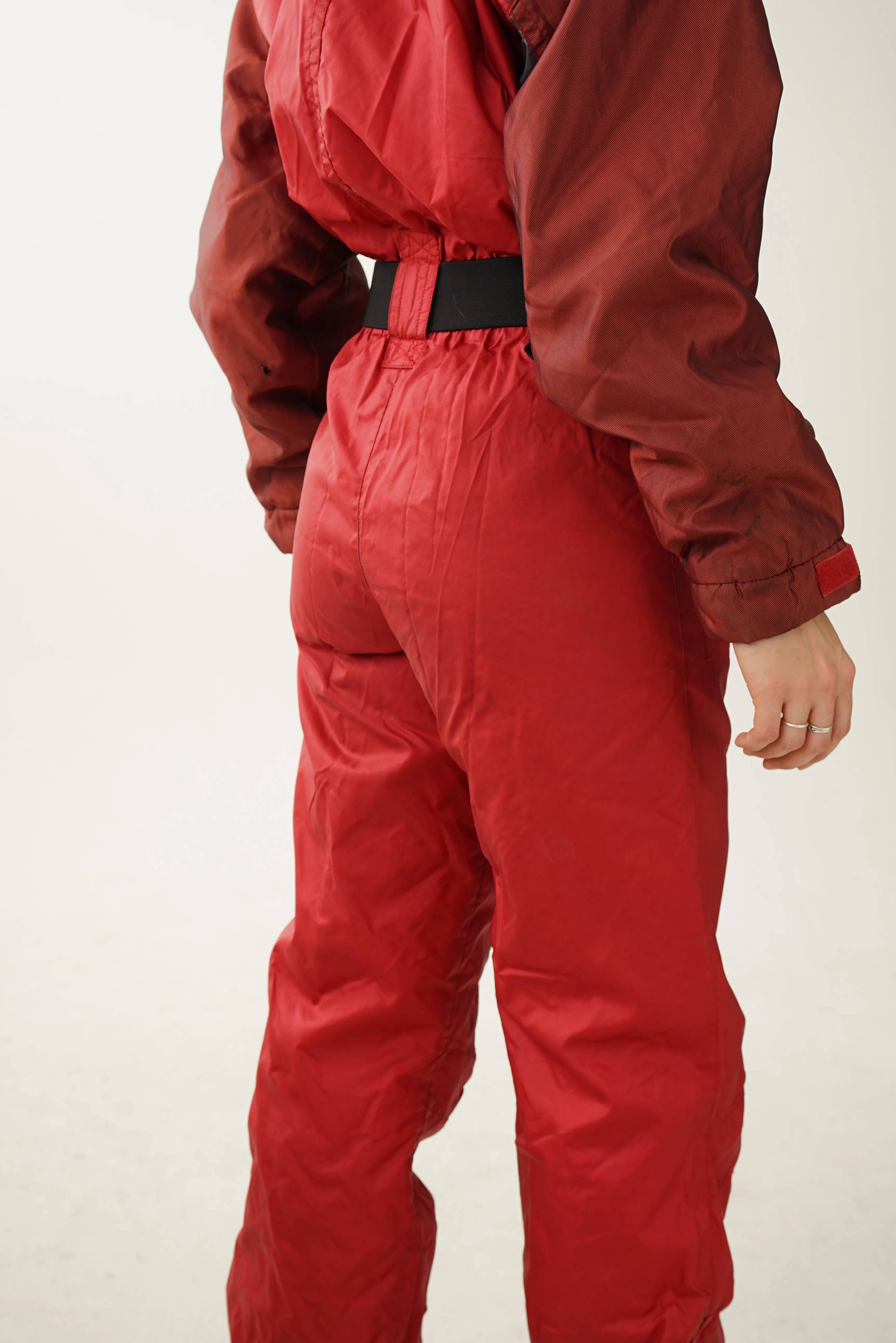 Vintage one piece tirel ski suit, rétro snow suit rouge T.46