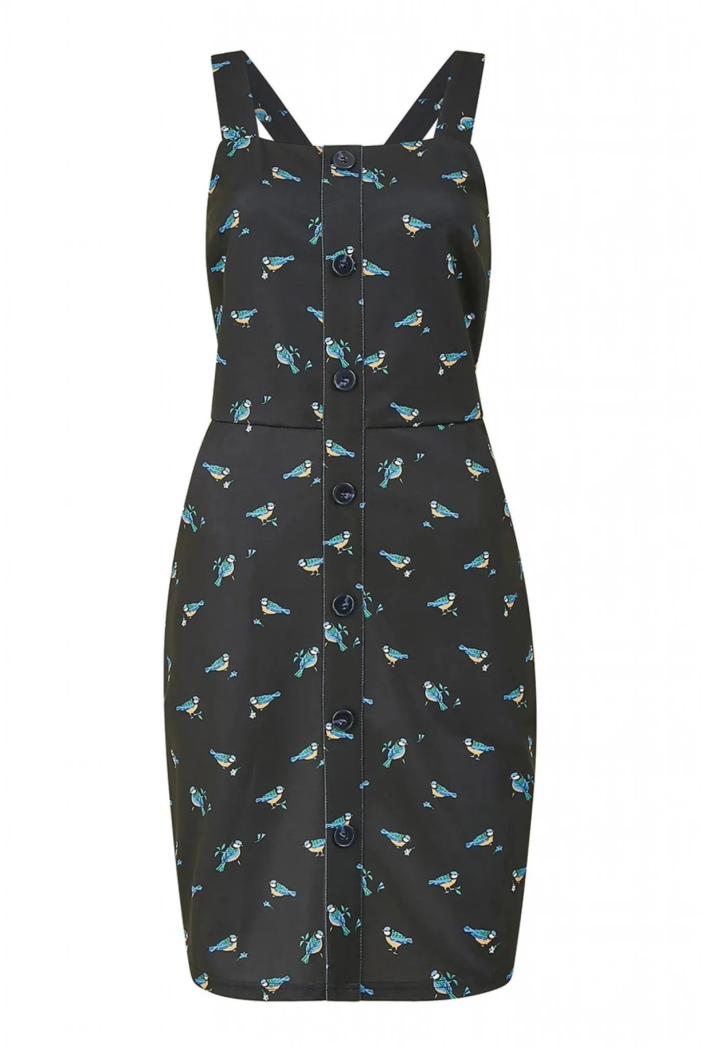 Yumi Blue Tit Dungaree Dress